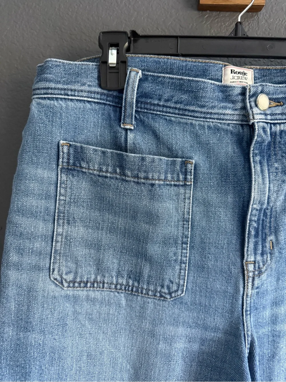 ROUJE X J.CREW • Marin high-rise flare jean patch pockets - size 32
